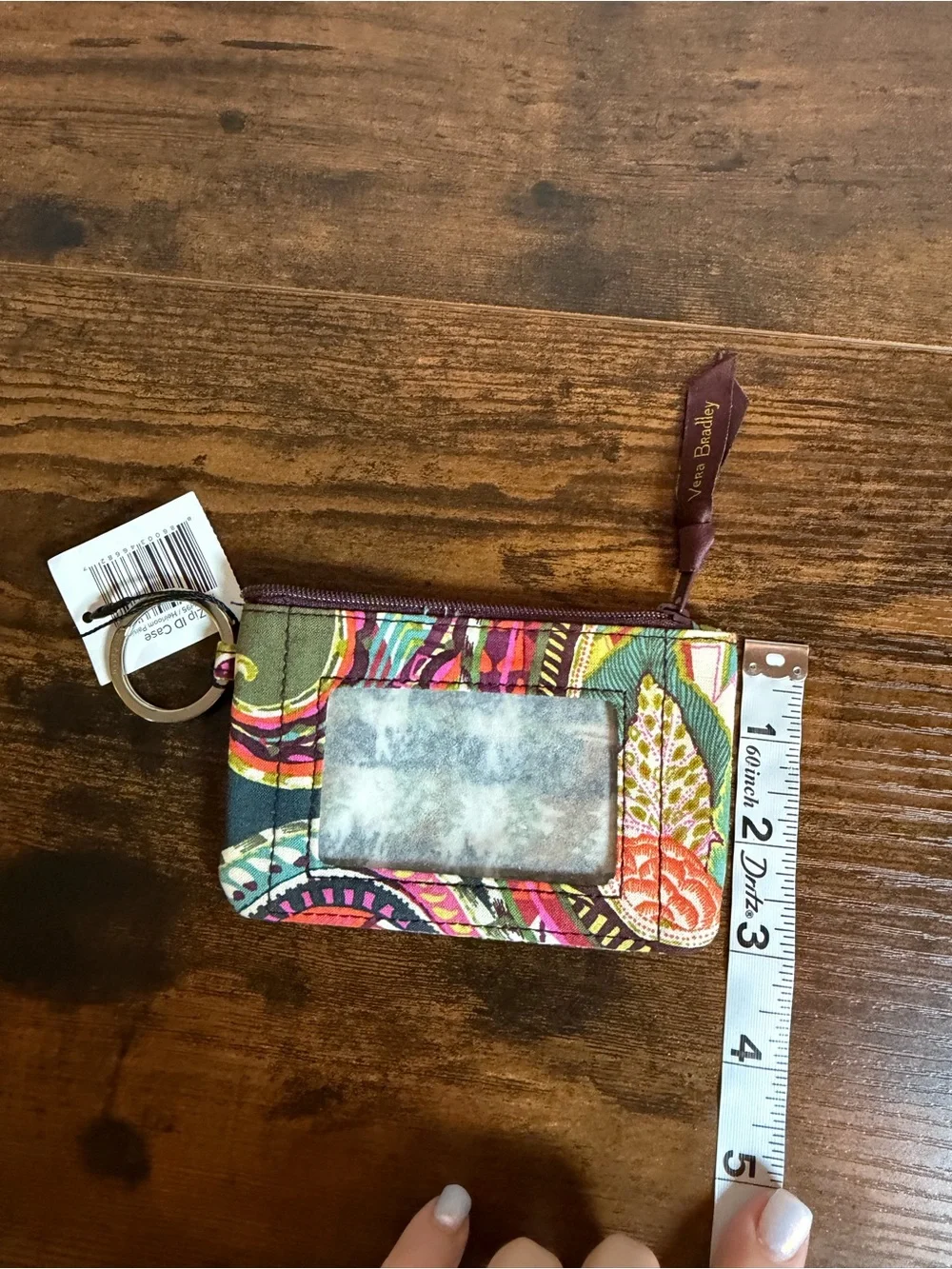 Vera Bradley Multicolor Paisley ID Wallet in Green, Pink & Orange
